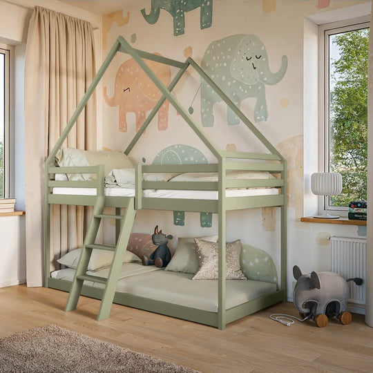 Wooden House Bunk Bed Sweet