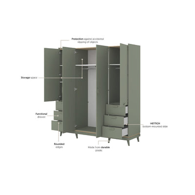 Scandi Hinged Door Wardrobe 190cm