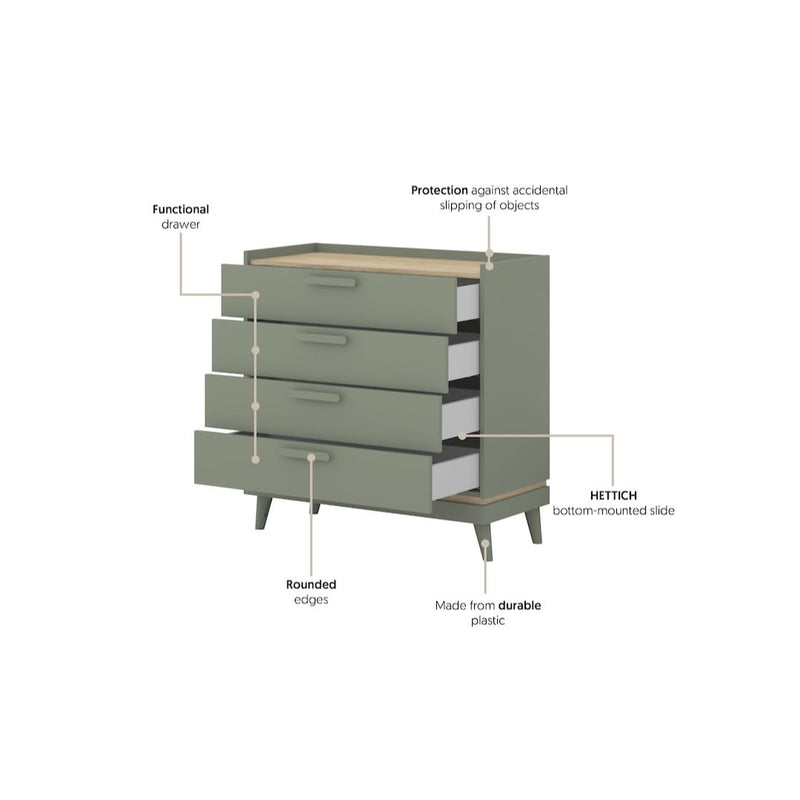 Scandi Chest Of Drawers 90cm