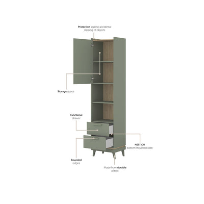 Scandi Tall Cabinet 50cm
