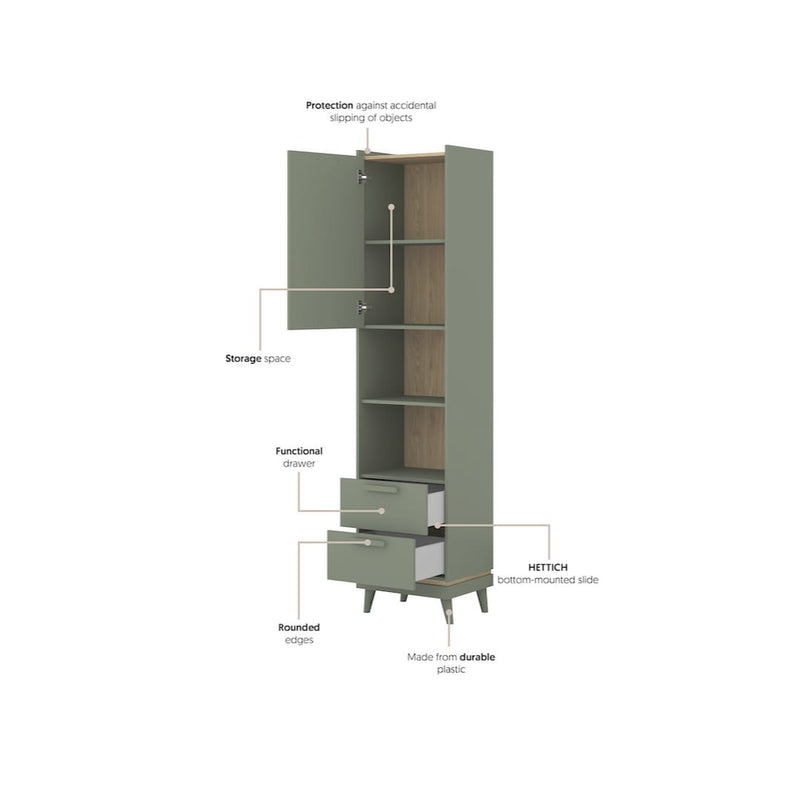 Scandi Tall Cabinet 50cm