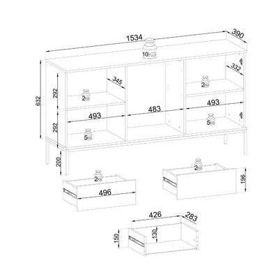 Sento Sideboard Cabinet 154cm [Drawers]