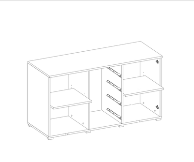 Beta Sideboard Cabinet [Oak] - Interior Image