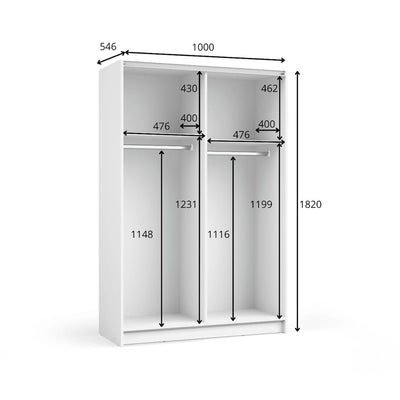 Sofia Sliding Door Wardrobe 100cm