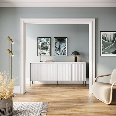 Trend TR-04 Sideboard Cabinet 193cm [White Matt] - Lifestyle Image 