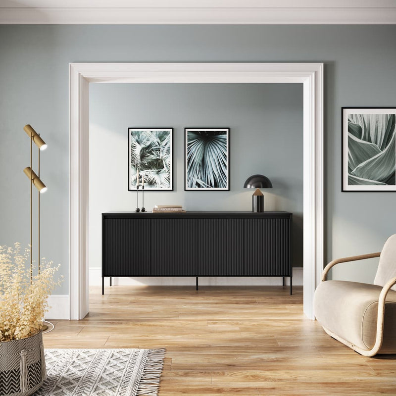 Trend TR-04 Sideboard Cabinet 193cm [Black Matt] - Lifestyle Image 