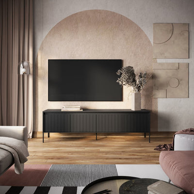 Trend TR-06 TV Cabinet 193cm [Black Matt] - Lifestyle Image 