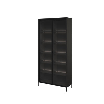 Trend TR-07 Tall Display Cabinet 92cm [Black Matt] - White Background