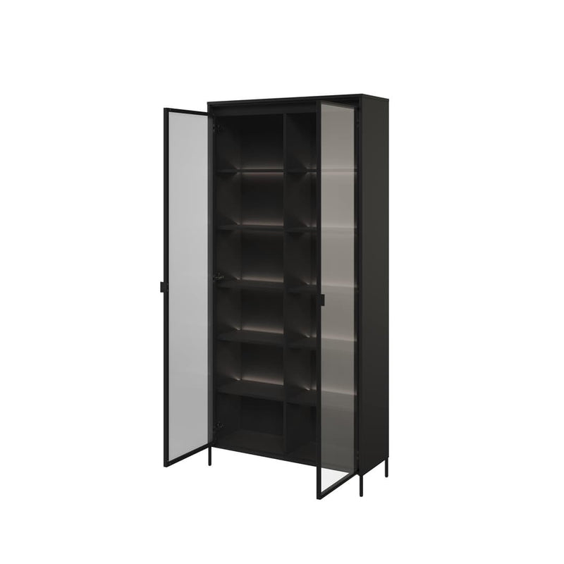Trend TR-07 Tall Display Cabinet 92cm [Black Matt] -  Interior Layout