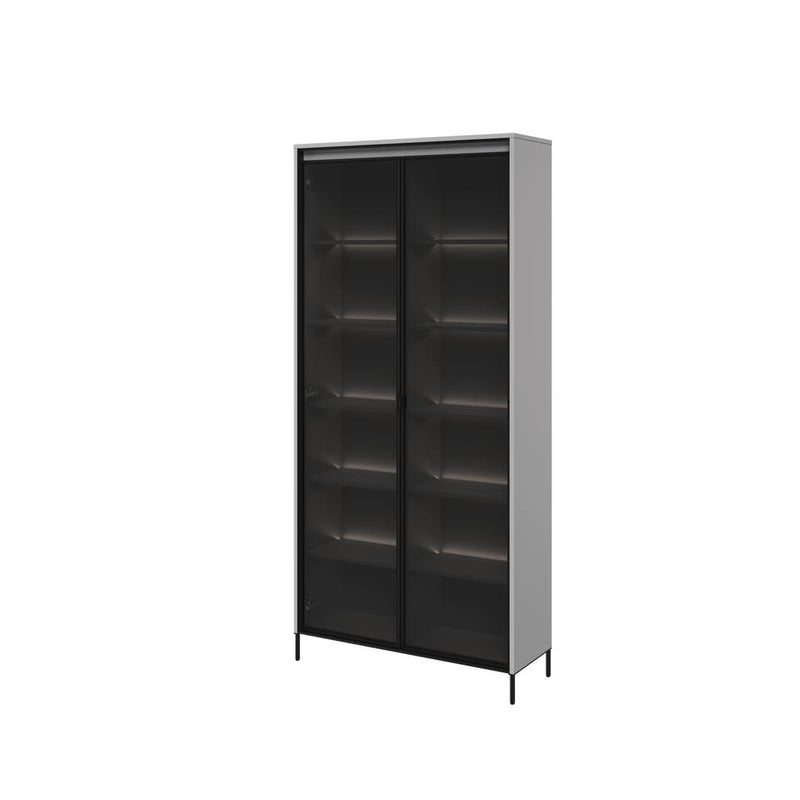 Trend TR-07 Tall Display Cabinet 92cm [Grey Matt] - White Background