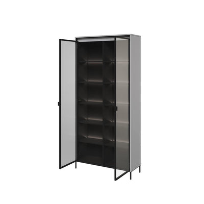 Trend TR-07 Tall Display Cabinet 92cm [Grey Matt] -  Interior Layout