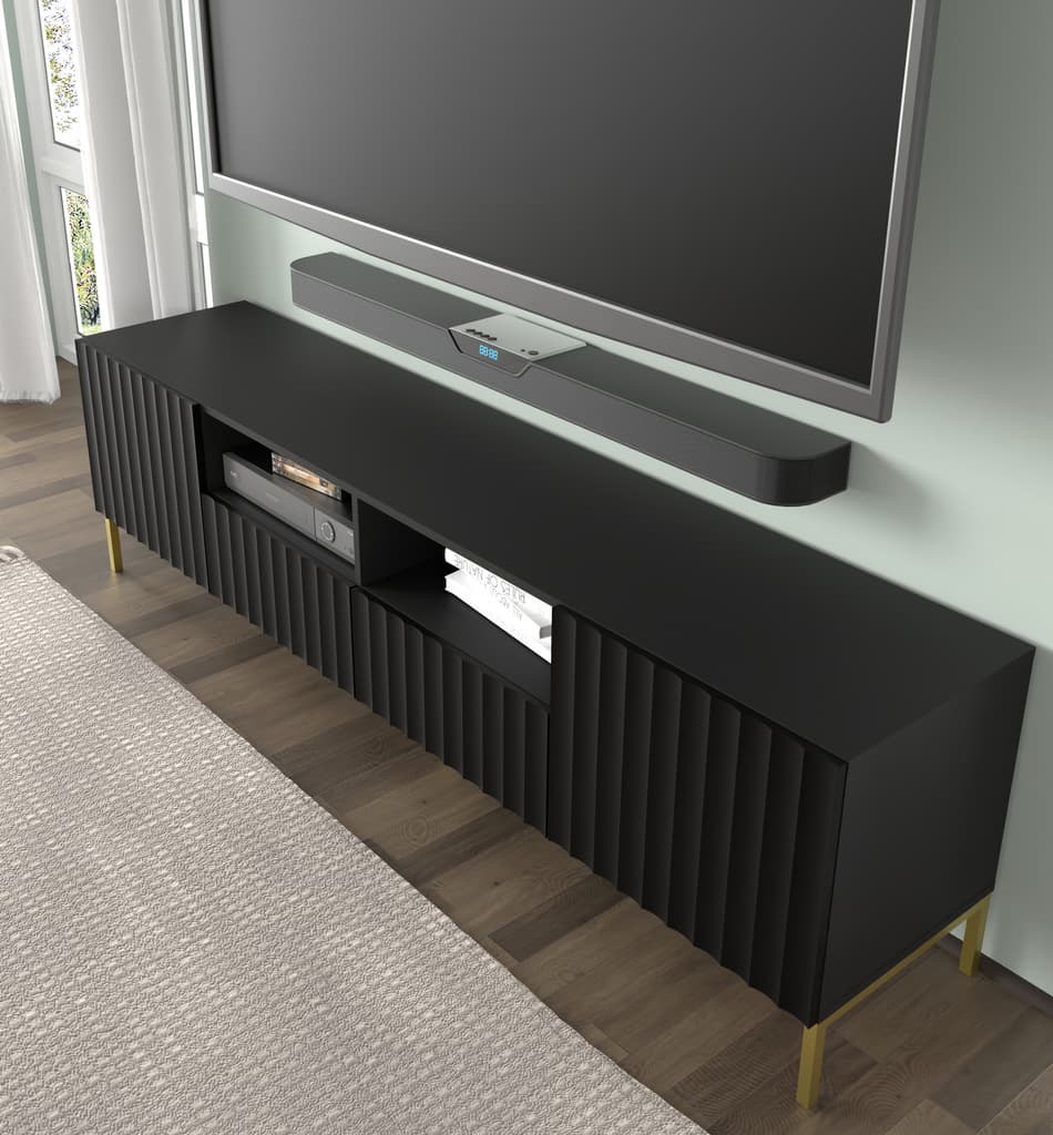 200cm black tv unit hotsell