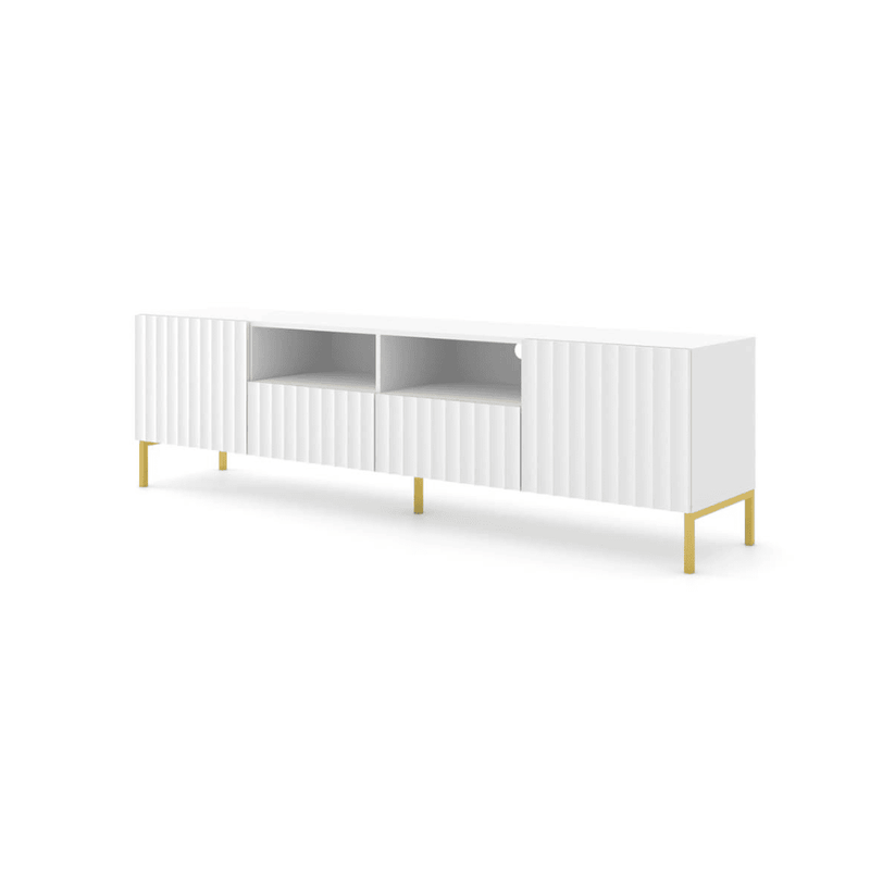 Wave TV Cabinet 200cm [White] - White Background