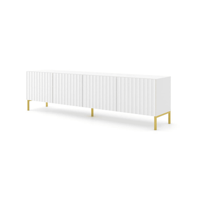 Wave TV Cabinet 200cm [White] - White Background