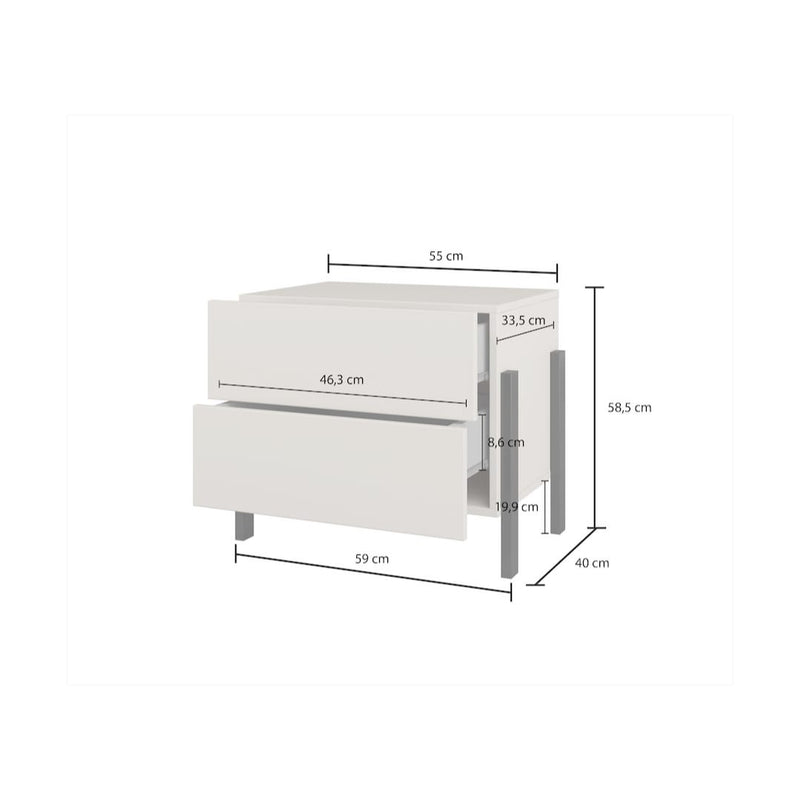 Yukon Bedside Table 55cm