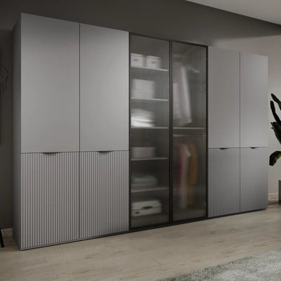 Lund Hinged Door Wardrobe 101cm [Flutes]