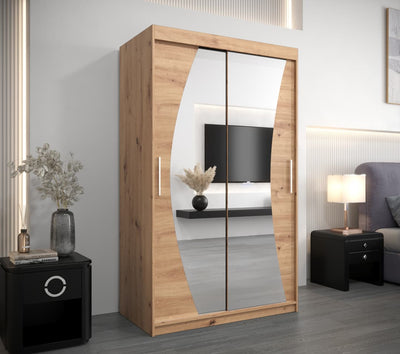 Wave Sliding Door Wardrobe 120cm