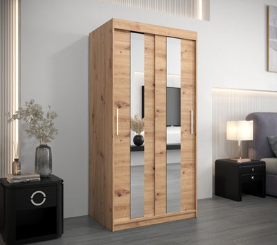 Pole Sliding Door Wardrobe 100cm