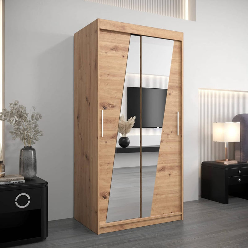 Rhomb Sliding Door Wardrobe 100cm