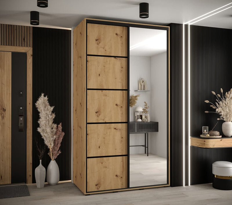 Cannes V Sliding Door Wardrobe 130cm