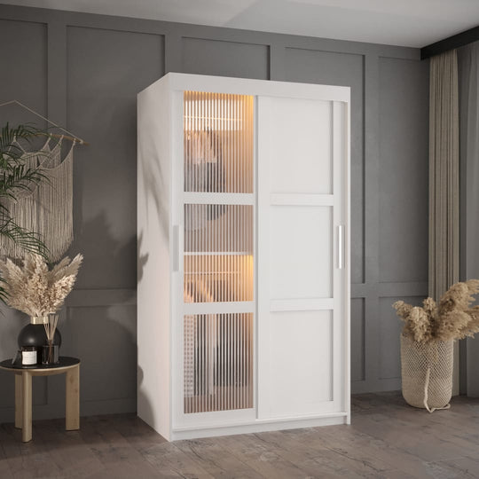 Flutes III Sliding Door Wardrobe 100cm