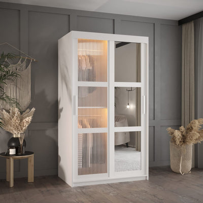 Flutes II Sliding Door Wardrobe 100cm