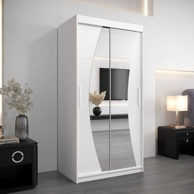 Wave Sliding Door Wardrobe 100cm