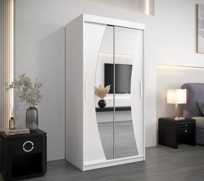 Wave Sliding Door Wardrobe 100cm