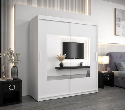 Torino Sliding Door Wardrobe 180cm [White] - Lifestyle Image 