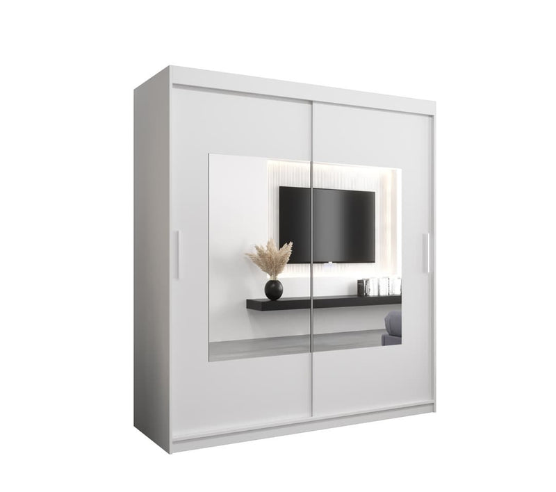 Torino Sliding Door Wardrobe 180cm [White] - White Background