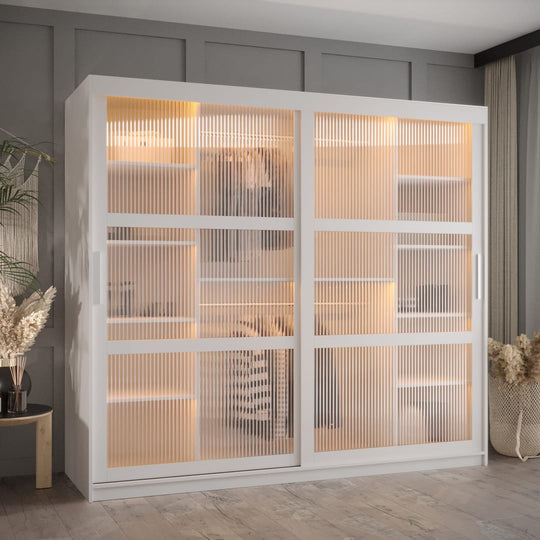 Flutes I Sliding Door Wardrobe 200cm