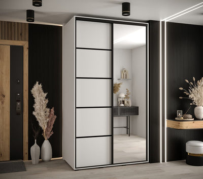 Cannes V Sliding Door Wardrobe 130cm