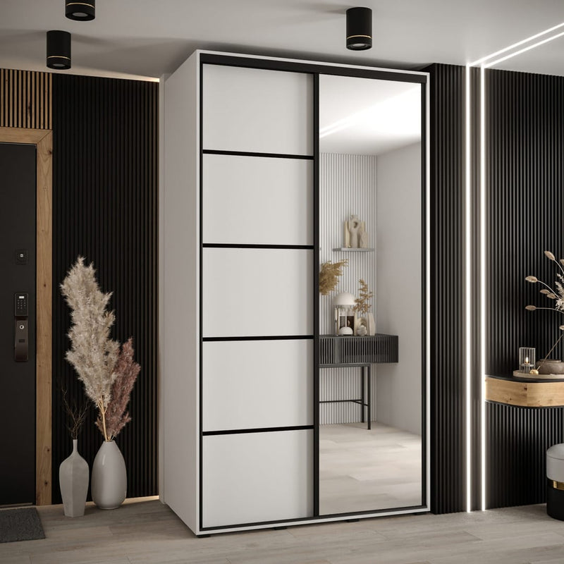 Cannes V Sliding Door Wardrobe 130cm