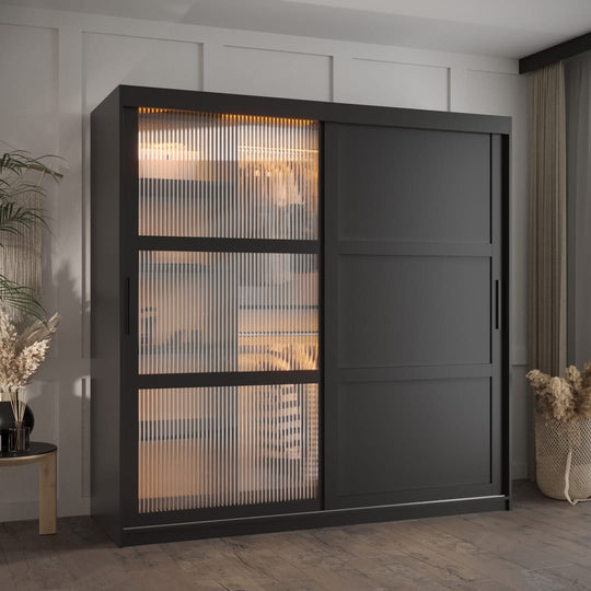 Flutes III Sliding Door Wardrobe 180cm