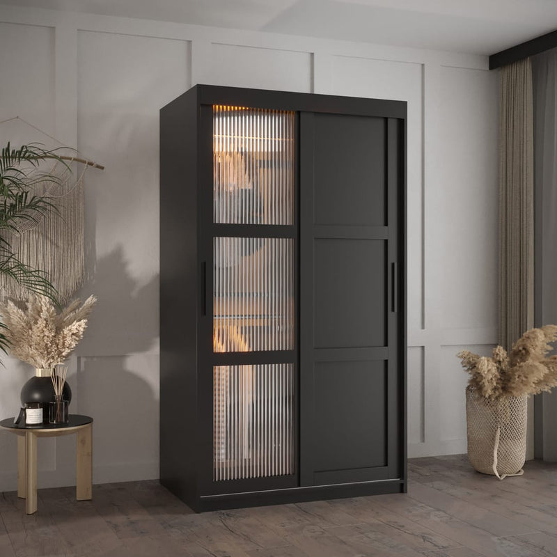 Flutes III Sliding Door Wardrobe 100cm
