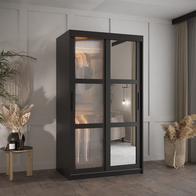 Flutes II Sliding Door Wardrobe 100cm