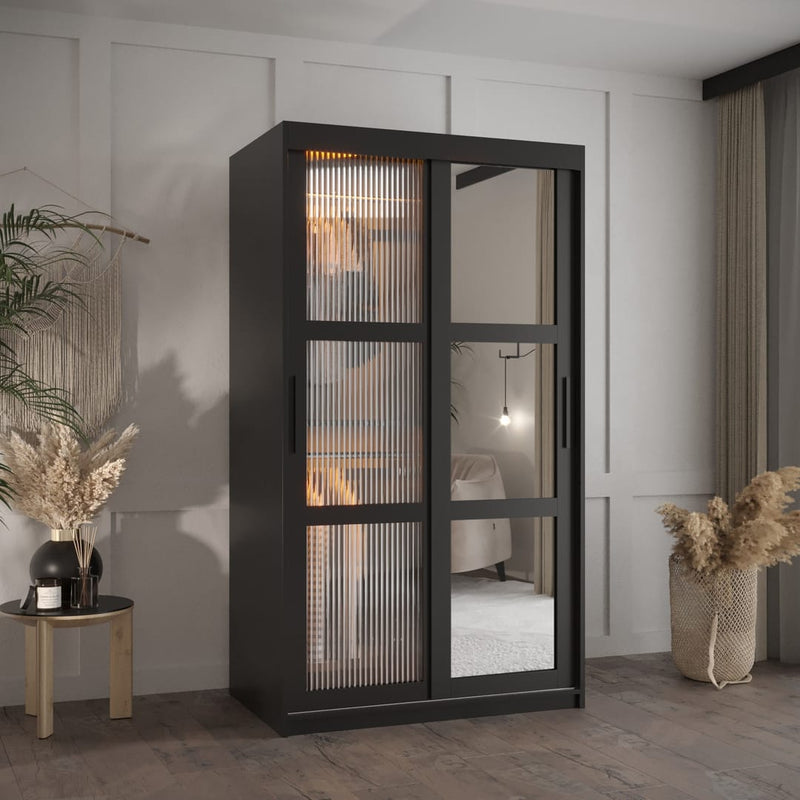 Flutes II Sliding Door Wardrobe 100cm