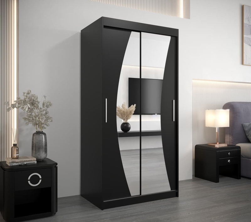 Wave Sliding Door Wardrobe 100cm