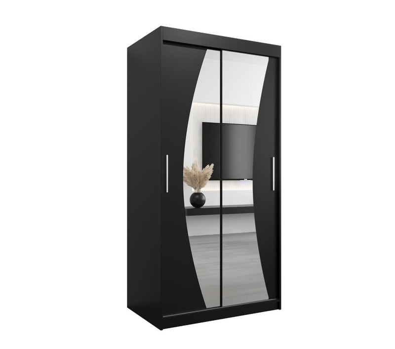 Wave Sliding Door Wardrobe 100cm