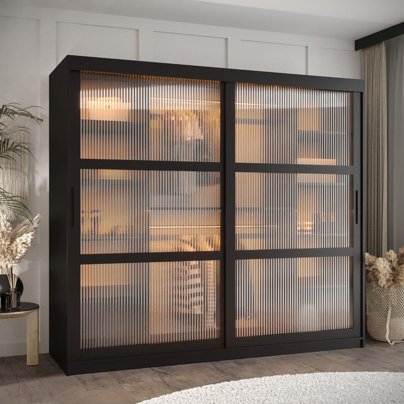 Flutes I Sliding Door Wardrobe 200cm