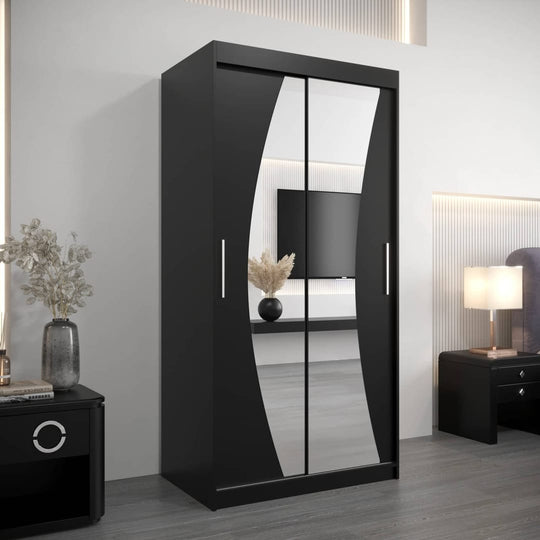 Wave Sliding Door Wardrobe 100cm