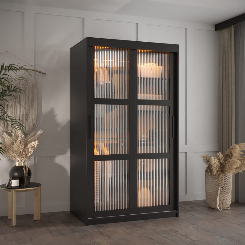 Flutes I Sliding Door Wardrobe 100cm