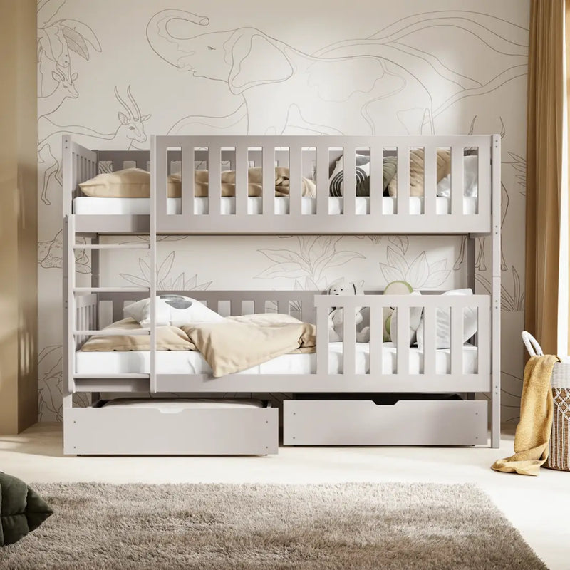 Wooden Bunk Bed Michalina With Storage