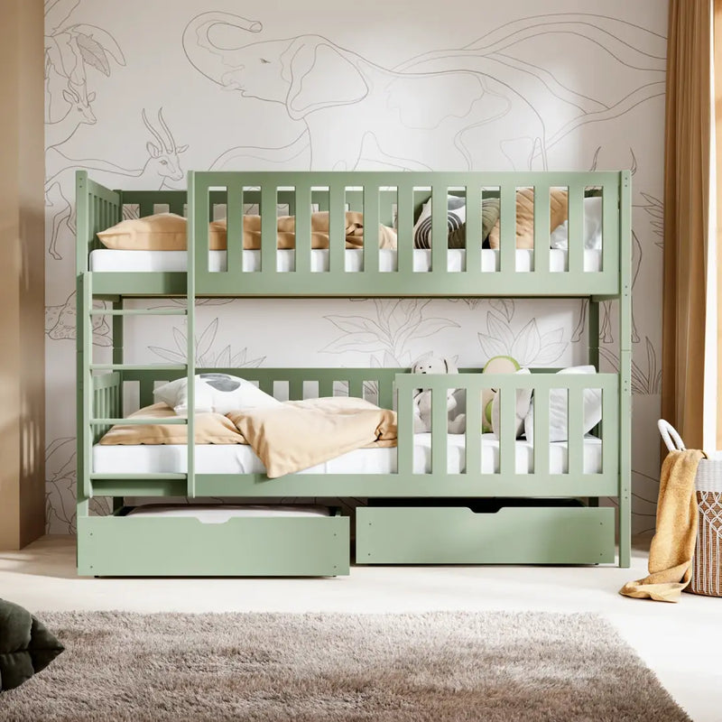 Wooden Bunk Bed Michalina With Storage