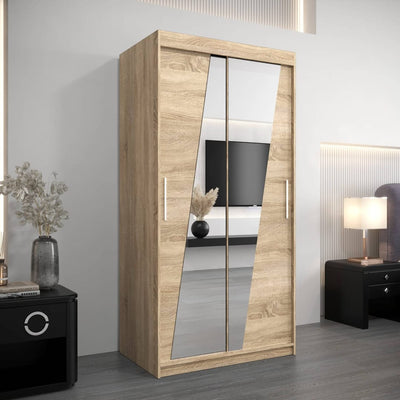 Rhomb Sliding Door Wardrobe 100cm