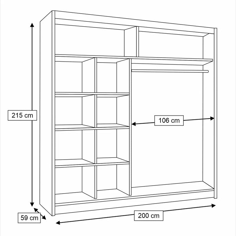 Avantgarde AV2 Sliding Door Wardrobe 200cm