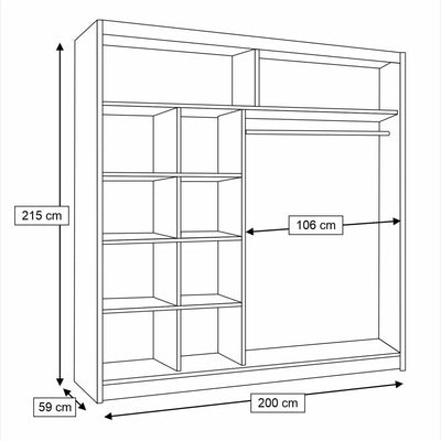 Avantgarde AV6 Sliding Door Wardrobe 200cm