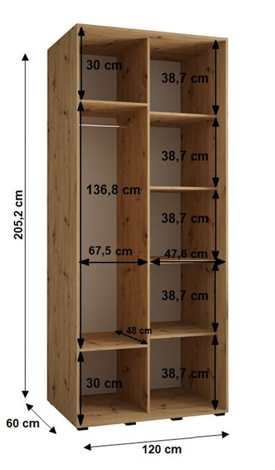 Cannes XI Sliding Door Wardrobe 120cm