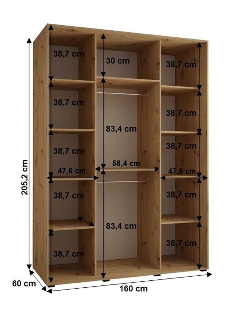 Sapporo II Sliding Door Wardrobe 160cm