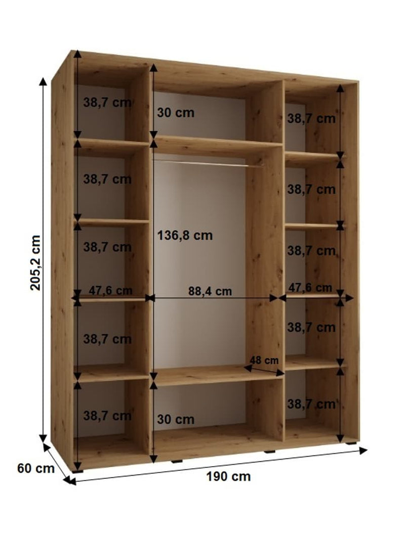 Cannes XII Sliding Door Wardrobe 190cm